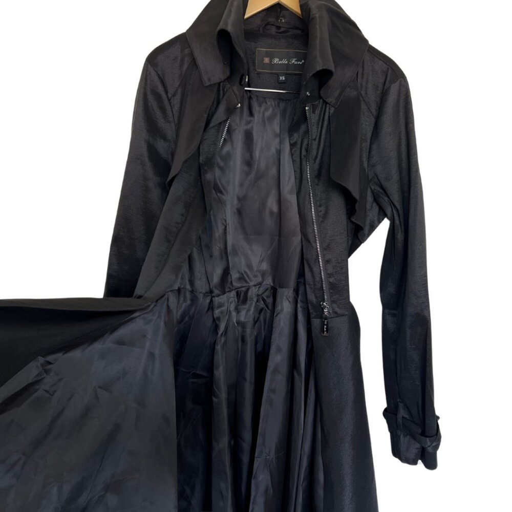 Belle Fare Elegant Black Trench Coat | Boutique - Picture 7 of 8